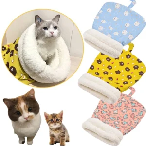 Cat Sleeping Bag Soft winter Fluffy Feel Thickened Pet Pocket Type Quilt Bed