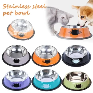 Cat Food Bowl Stainless Steel Kitten Cat Feeder