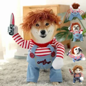 Dog Cat Clothes Funny Pet Costume Adjustable Deadly Doll Cosplay Party Sets