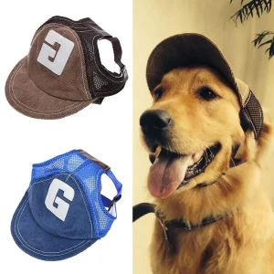 Dog Sunscreen Hat Baseball Cap Outdoor Sports Hat with Ear Holes