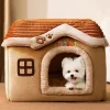 Cute Pet House with Foldable Soft Pet Bed