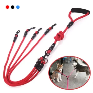 Pet Dog Leash Nylon Rope Double Dual Two Heads Dogs Leash 2 Way Coupler
